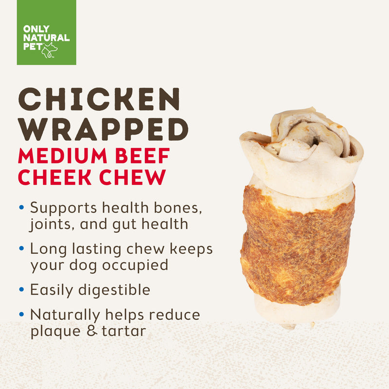 Only Natural Pet Chicken Wrapped Beef Cheek Dog Chew