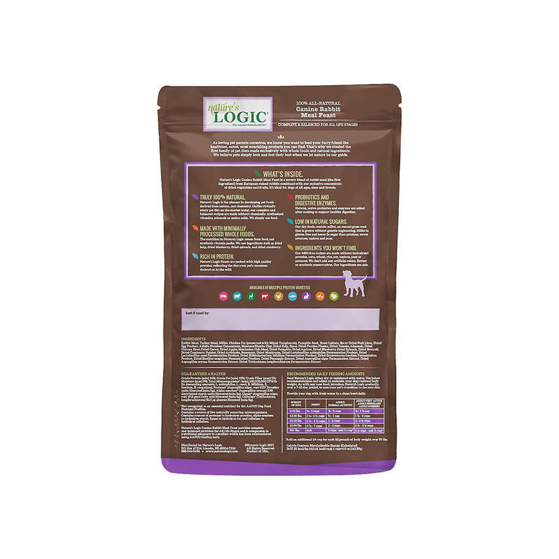 Nature's Logic Original Rabbit Meal Feast Dry Food for Dogs