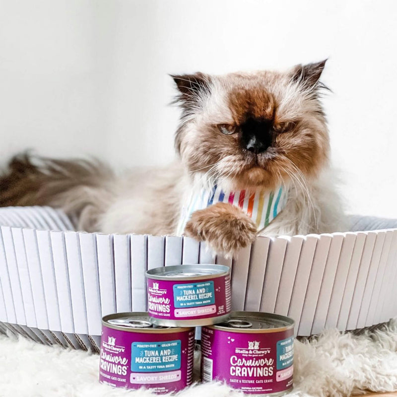 Stella & Chewy's Carnivore Cravings Savory Shreds Tuna & Mackerel Wet Cat Food